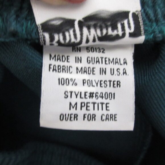 BonWorth Slacks Womens Medium Petite Pull-On Waist Pockets Green Cotton Blend - Picture 4 of 6